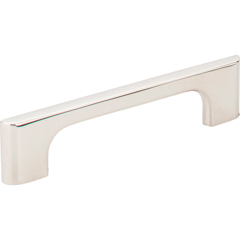 96 mm Center-to-Center Polished Nickel Asymmetrical Leyton Cabinet Pull