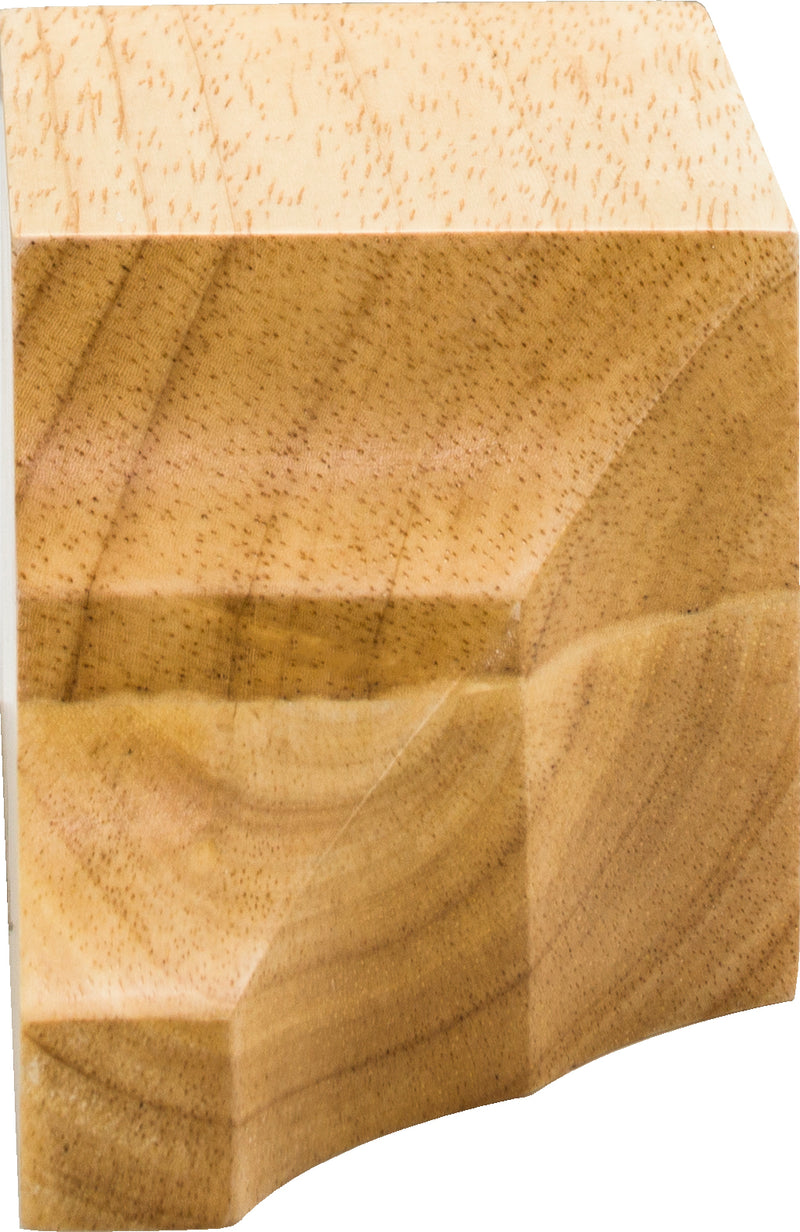 3" W x 3" D x 6-1/4" H Rubberwood Inside Corner Cornice Block