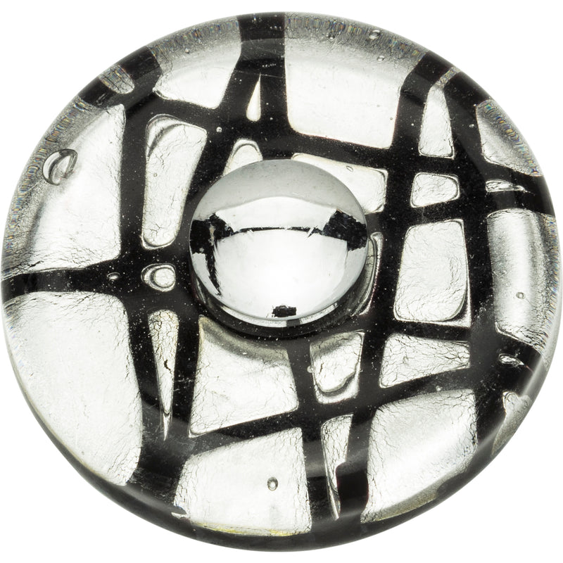 Eclipse Glass Round Knob 1 1/2 Inch Polished Chrome