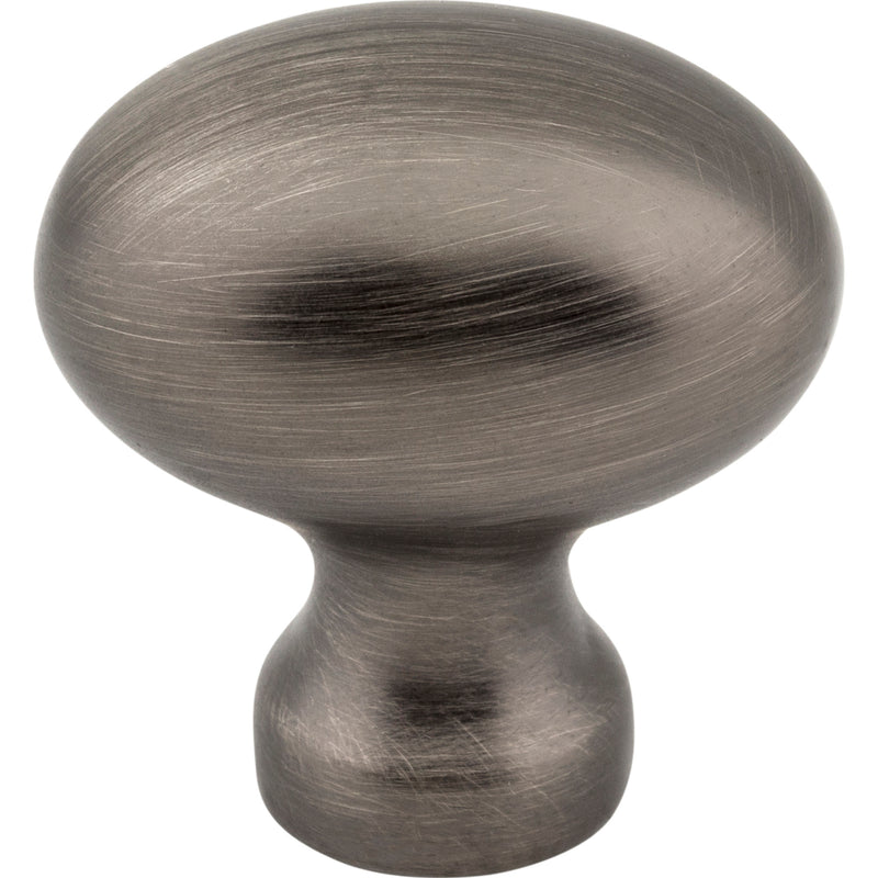 1-3/16" Overall Length Brushed Pewter Football Bordeaux Cabinet Knob