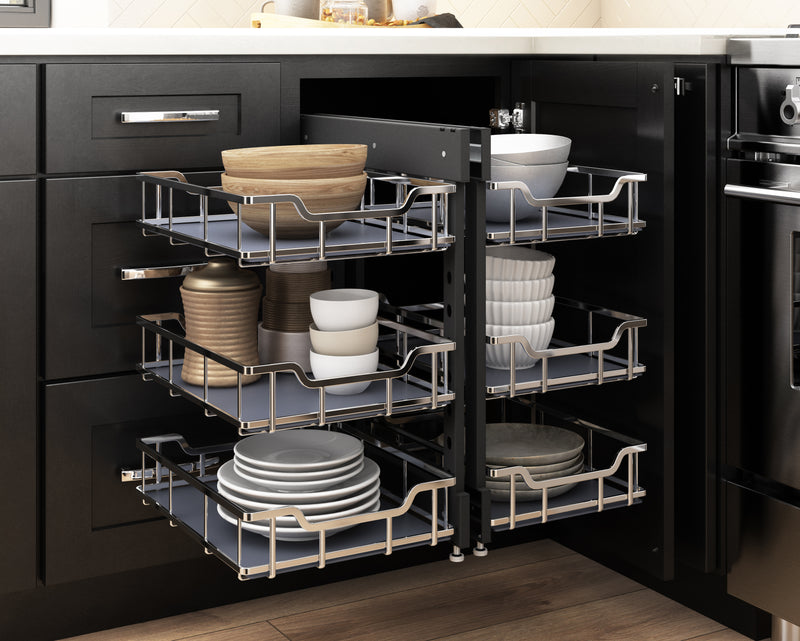 Extra Polished Chrome Baskets for 15" STORAGE WITH STYLE® Blind Corner Organizer