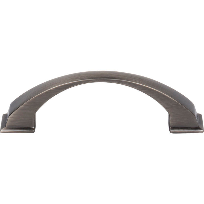 96 mm Center-to-Center Brushed Pewter Arched Roman Cabinet Pull