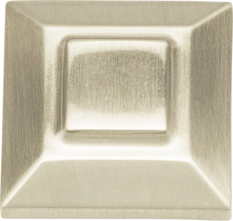 Trocadero Small Square Knob 1 Inch Brushed Nickel