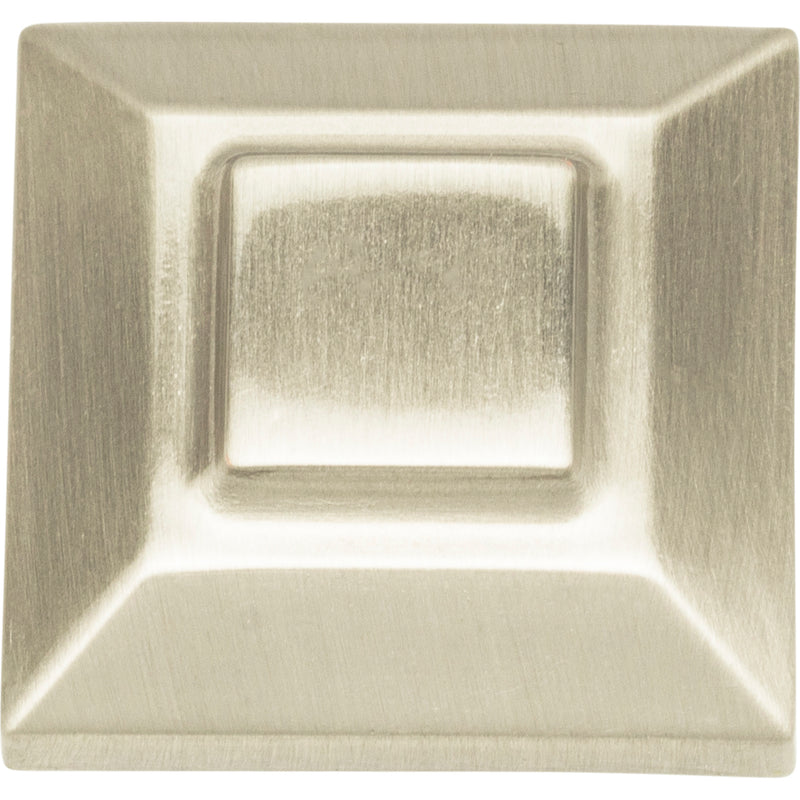 Trocadero Small Square Knob 1 Inch Brushed Nickel