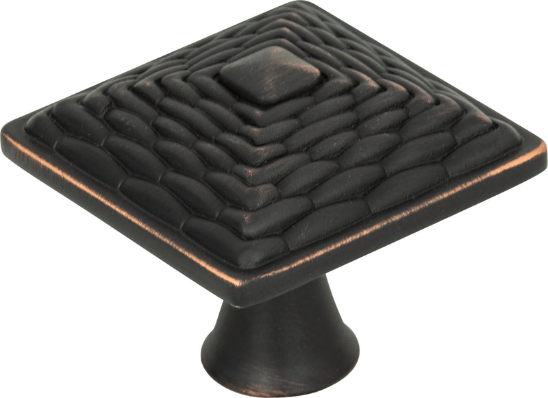 Mandalay Square Knob 1 1/4 Inch Venetian Bronze