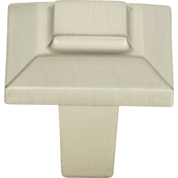 Trocadero Small Square Knob 1 Inch Brushed Nickel