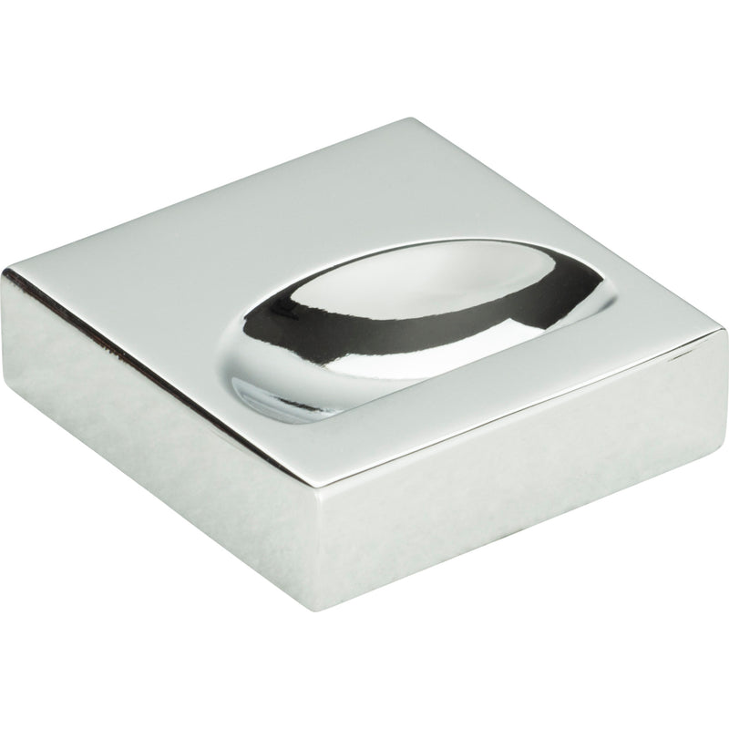 Thin Square Knob 1 1/4 Inch Polished Chrome