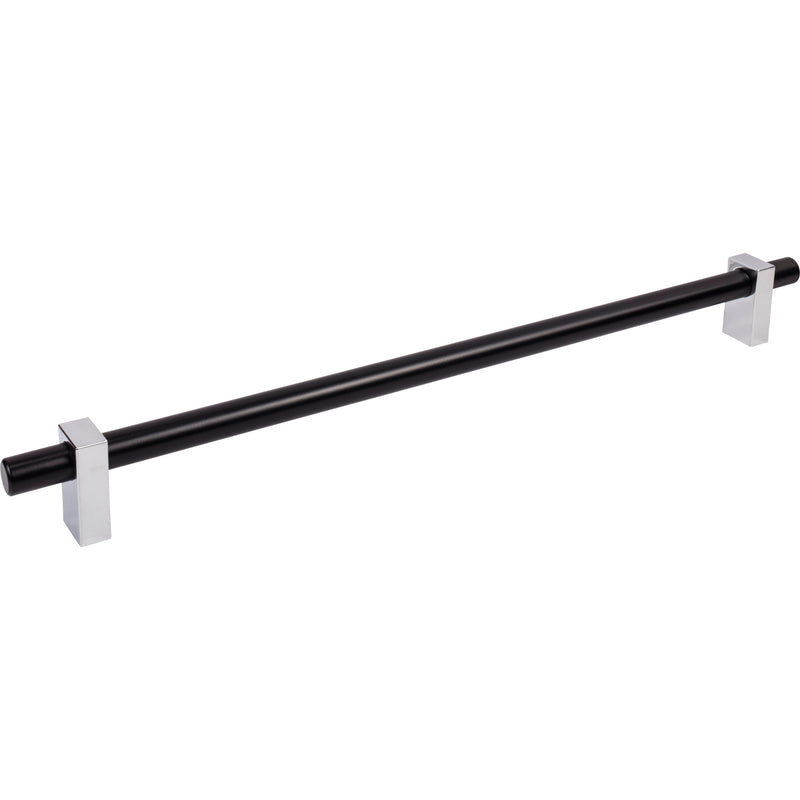 18" Center-to-Center Matte Black with Polished Chrome Larkin Appliance Handle