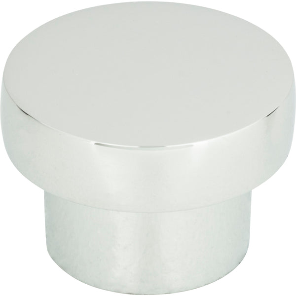 Chunky Round Knob Medium 1 7/16 Inch Polished Chrome