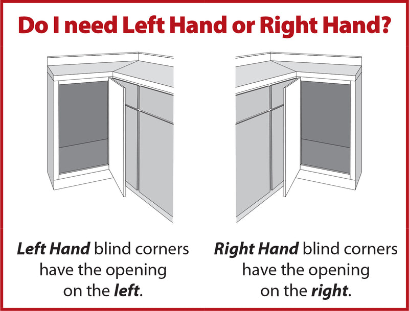 18" Polished Chrome and White Blind Corner Swingout for Openings on the Left of the Blind