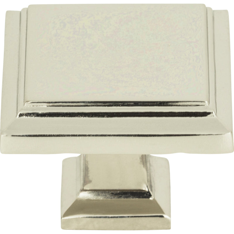 Sutton Place Square Knob 1 1/4 Inch Polished Nickel