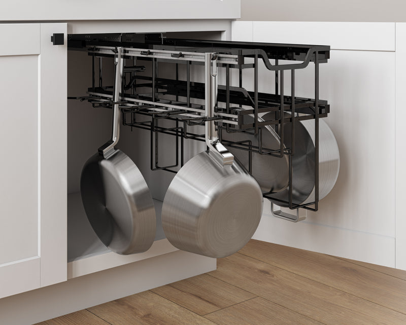 Black Nickel STORAGE WITH STYLE® Soft-close Hanging Pan Pullout