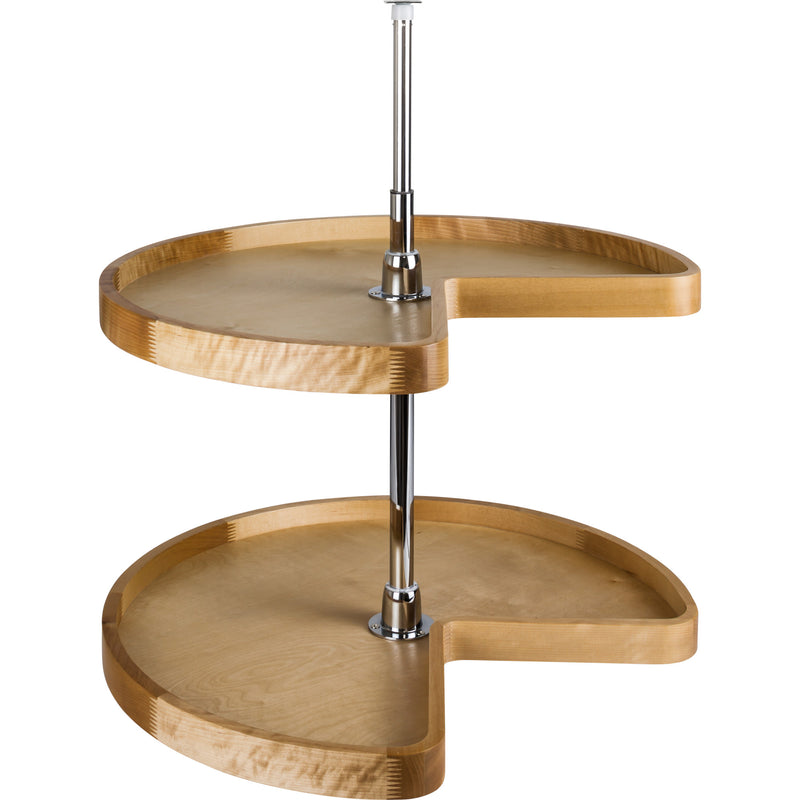 28" Kidney Two-Shelf Wood Lazy Susan Set