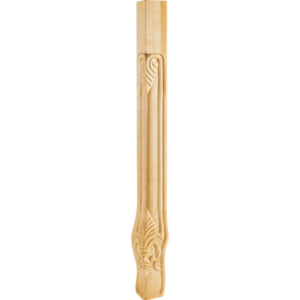 2-3/4" W x 2-3/4" D x 35-1/4" H Maple Acanthus Corner Leg