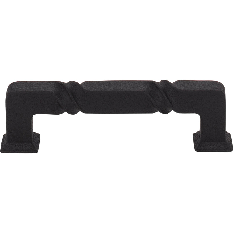 96 mm Center-to-Center Matte Black Rustic Twist Tahoe Cabinet Pull