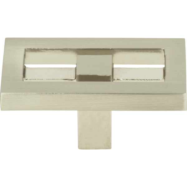 Nobu Rectangle Knob 1 3/4 Inch Brushed Nickel