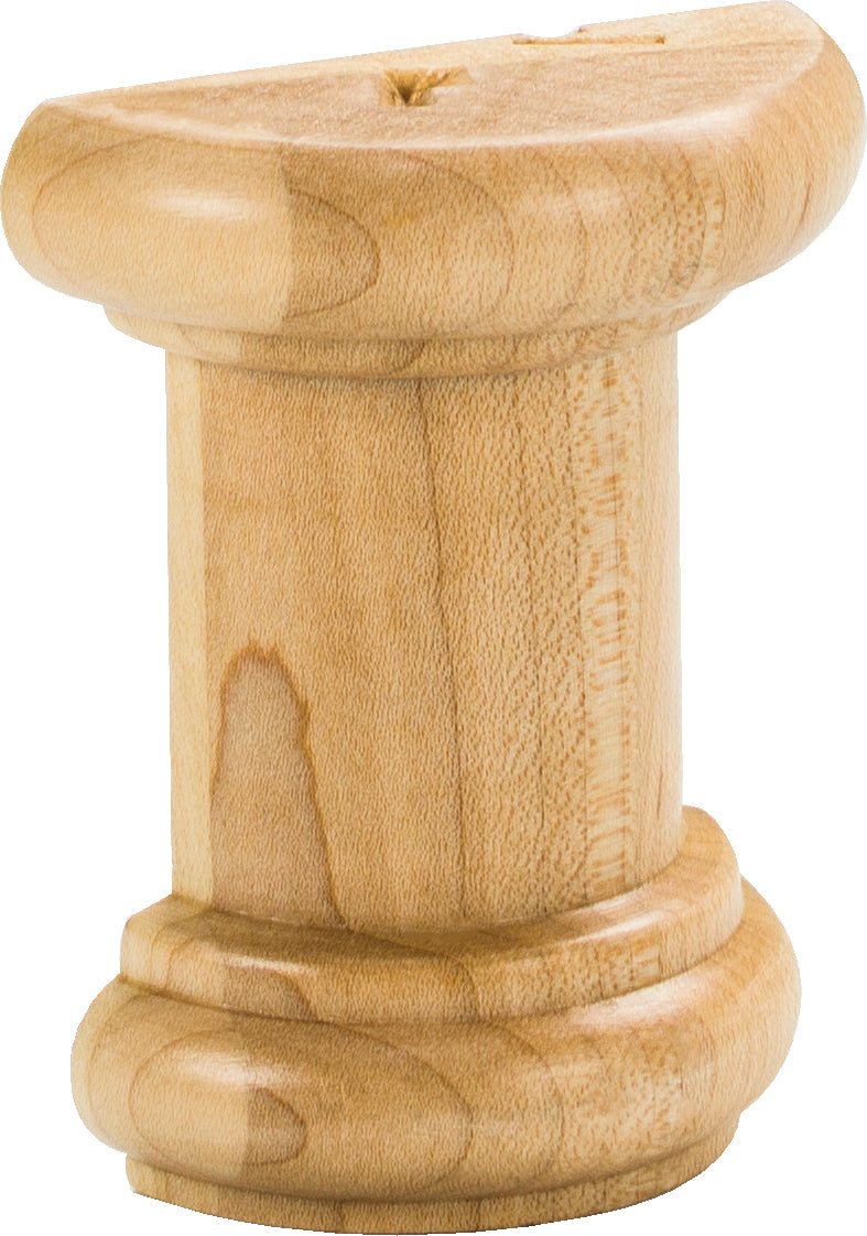 2-1/2" W x 1-1/4" D x 3" H Rubberwood Half Round Spool