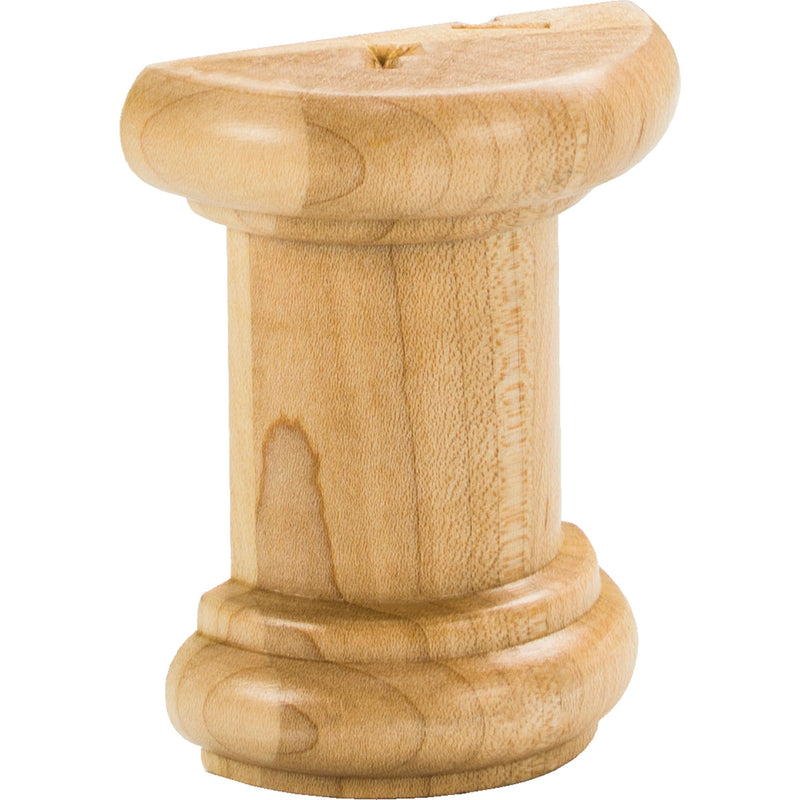 2-1/2" W x 1-1/4" D x 3" H Rubberwood Half Round Spool