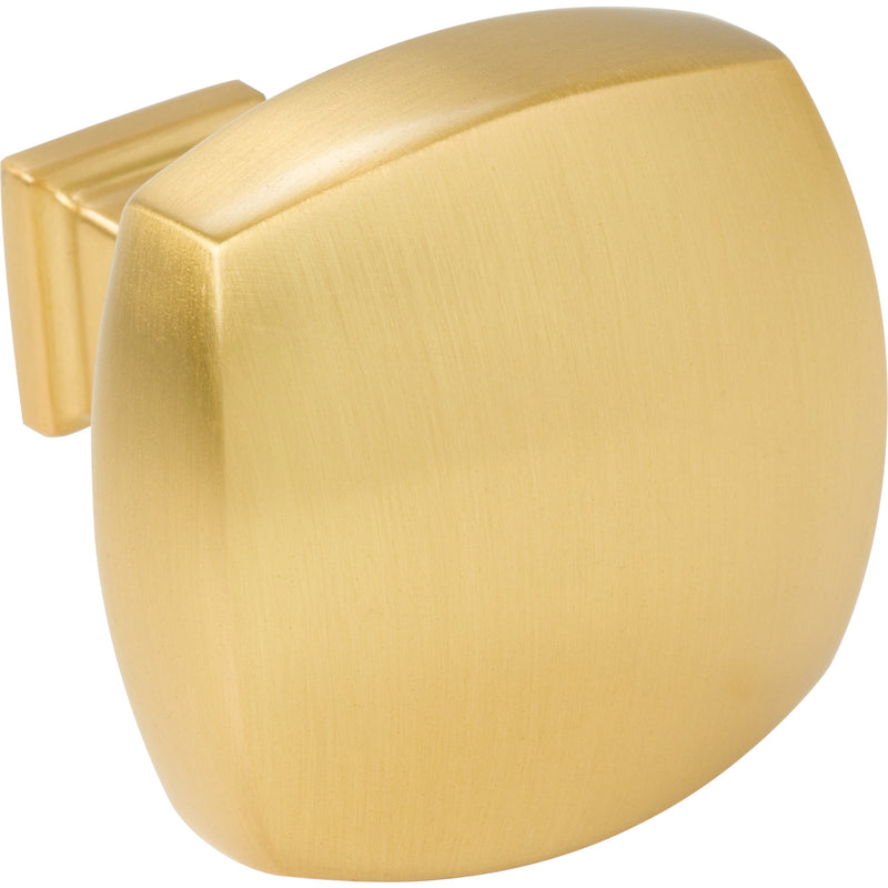 1-3/8" Overall Length Brushed Gold Square Audrey Cabinet Knob