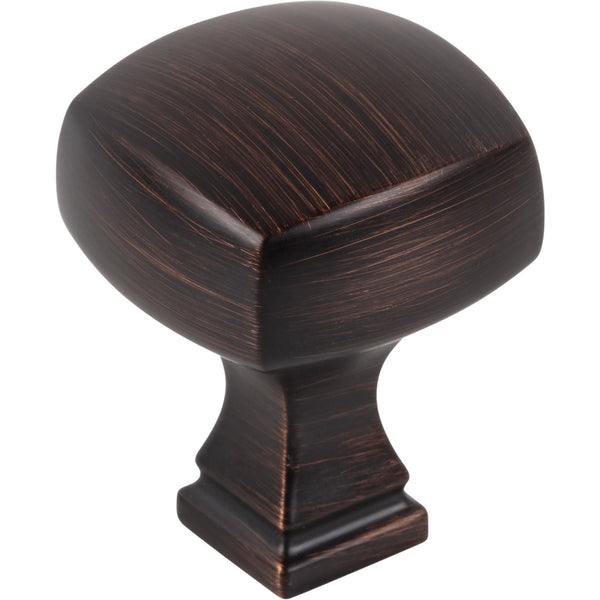 1-1/8" Overall Length Brushed Oil Rubbed Bronze Square Audrey Cabinet Knob