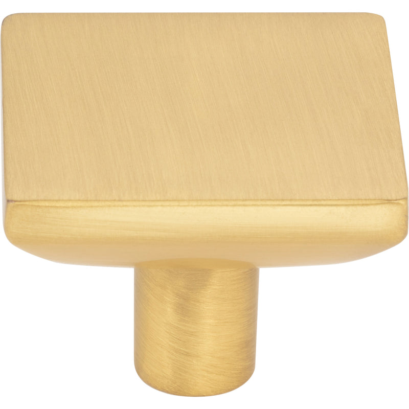 1-5/8" Overall Length Brushed Gold Walker 1 Square Knob