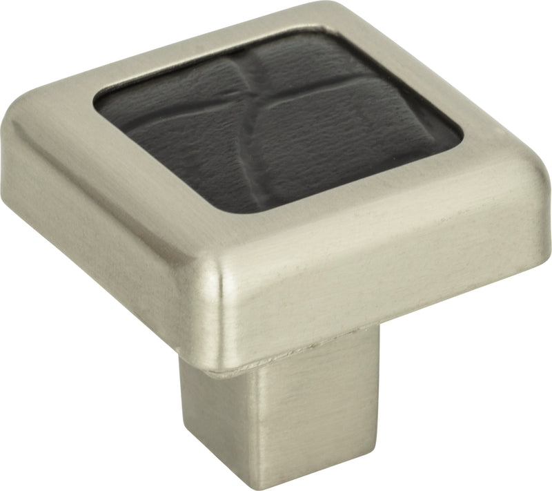 Paradigm Square Knob 1 1/4 Inch BN & Black Croc Leather