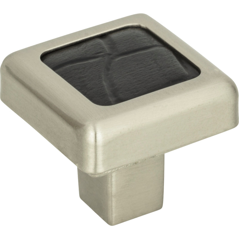 Paradigm Square Knob 1 1/4 Inch BN & Black Croc Leather