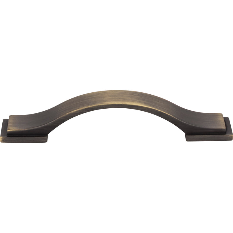 96 mm Center-to-Center Antique Brushed Satin Brass Strap Mirada Cabinet Pull