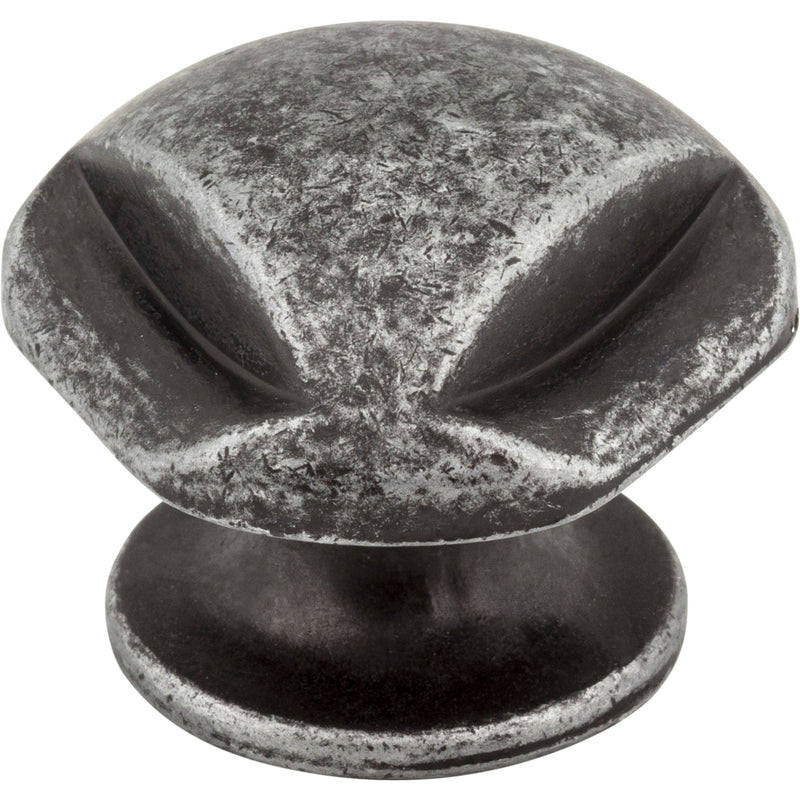 1-5/16" Overall Length Distressed Antique Silver Chesapeake Cabinet Knob
