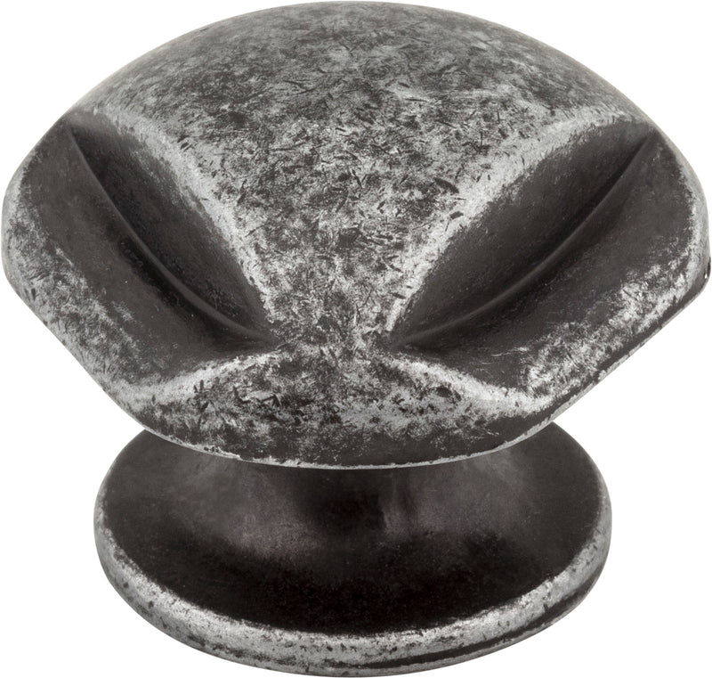 1-5/16" Overall Length Distressed Antique Silver Chesapeake Cabinet Knob