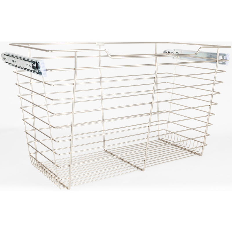 Satin Nickel Closet Pullout Basket with Slides 16"D x 23"W x 17"H