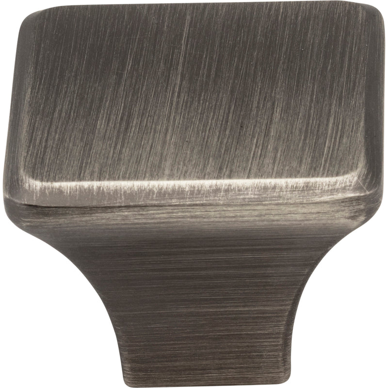 1-1/4" Overall Length Brushed Pewter Square Marlo Cabinet Knob