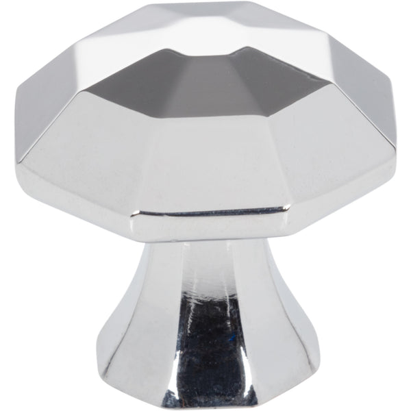 1-1/4" Overall Length Polished Chrome Octagonal Wheeler Cabinet Knob