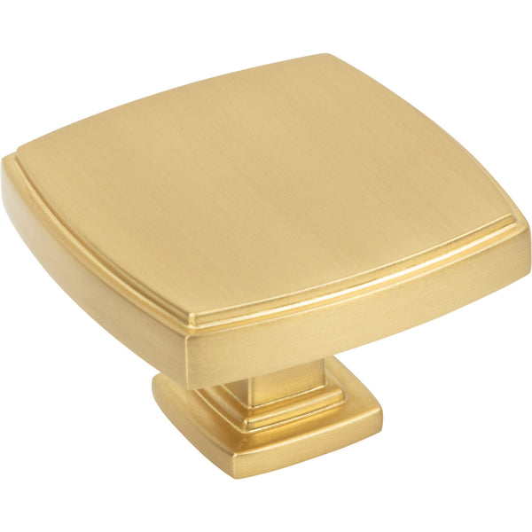 1-3/4" Overall Length Brushed Gold Square Renzo Cabinet Knob