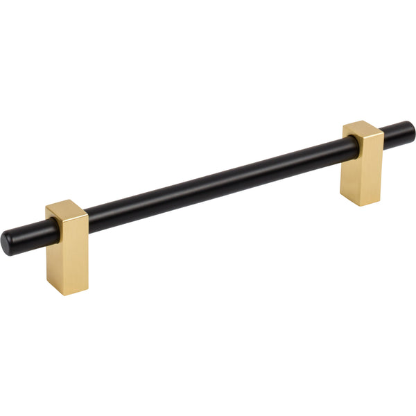 160 mm Center-to-Center Matte Black with Brushed Gold Larkin Cabinet Bar Pull