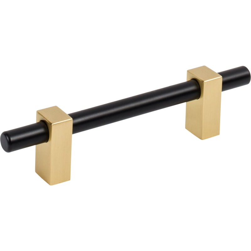 96 mm Center-to-Center Matte Black with Brushed Gold Larkin Cabinet Bar Pull