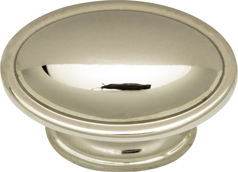 Austen Oval Knob 1 5/16 Inch Polished Nickel