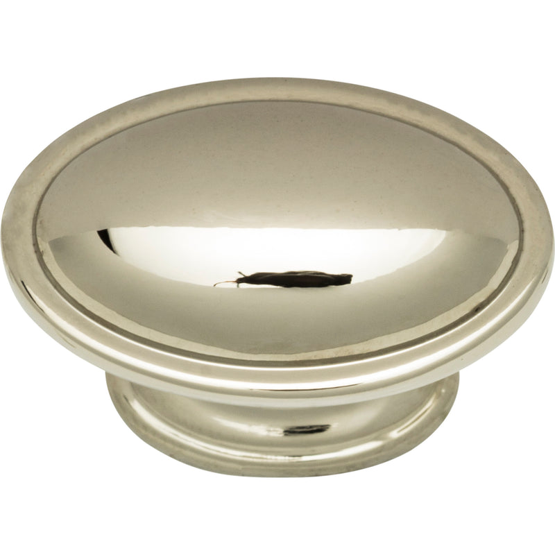 Austen Oval Knob 1 5/16 Inch Polished Nickel