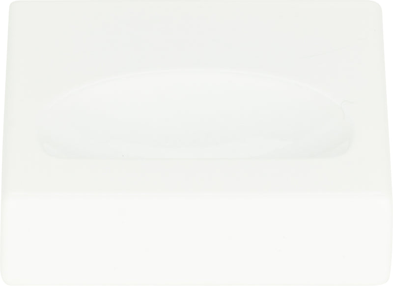 Thin Square Knob 1 1/4 Inch High White Gloss