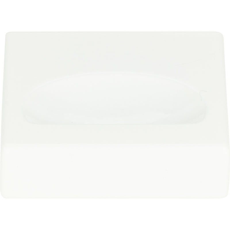 Thin Square Knob 1 1/4 Inch High White Gloss