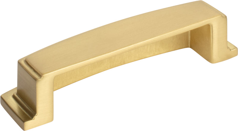 96 mm Center Brushed Gold Square-to-Center Square Renzo Cabinet Cup Pull