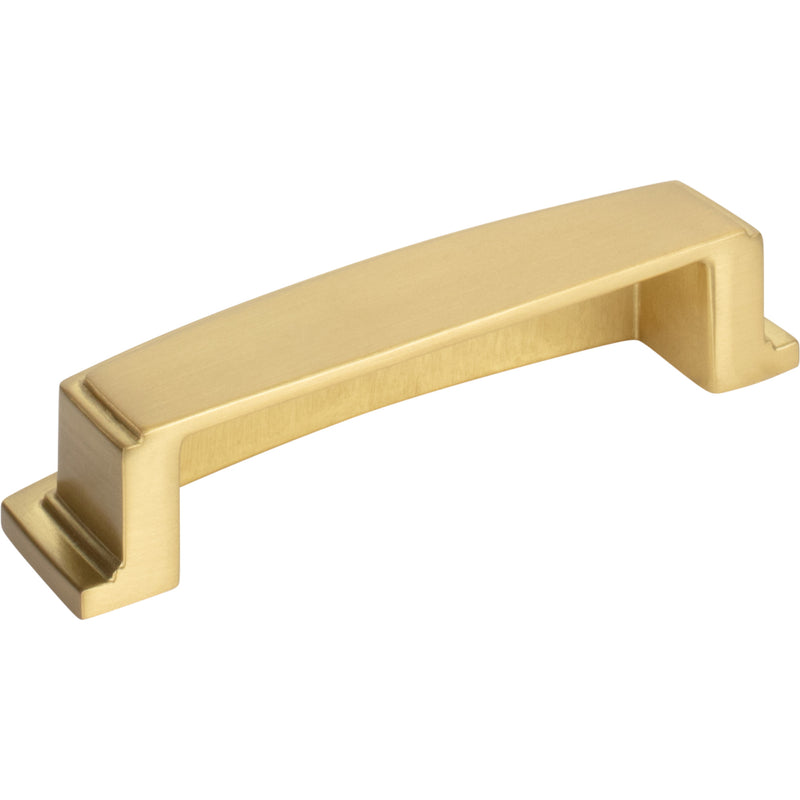 96 mm Center Brushed Gold Square-to-Center Square Renzo Cabinet Cup Pull