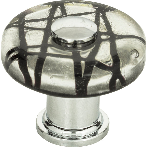 Eclipse Glass Round Knob 1 1/2 Inch Polished Chrome