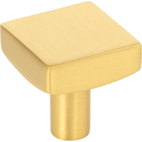 1-1/8" Overall Length Brushed Gold Square Dominique Cabinet Knob