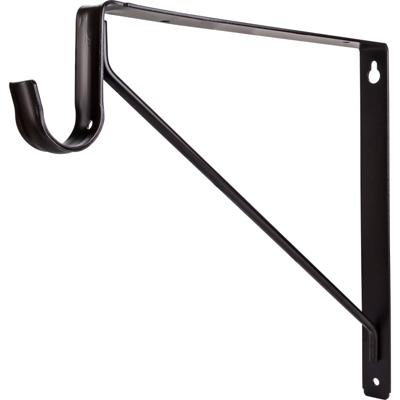 Dark Bronze Shelf Bracket with Rod Support for 1-5/16" Round Closet Rods