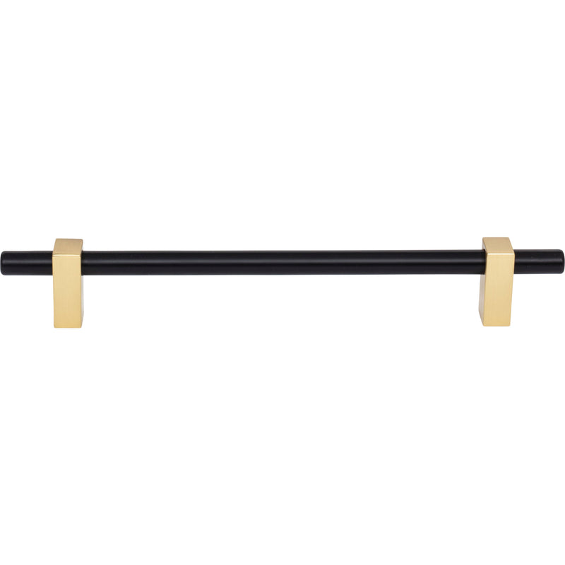 192 mm Center-to-Center Matte Black with Brushed Gold Larkin Cabinet Bar Pull