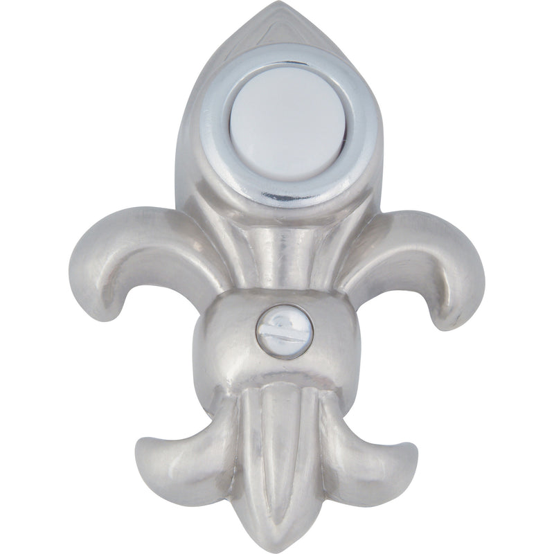 Fleur de lys Door Bell  Brushed Nickel