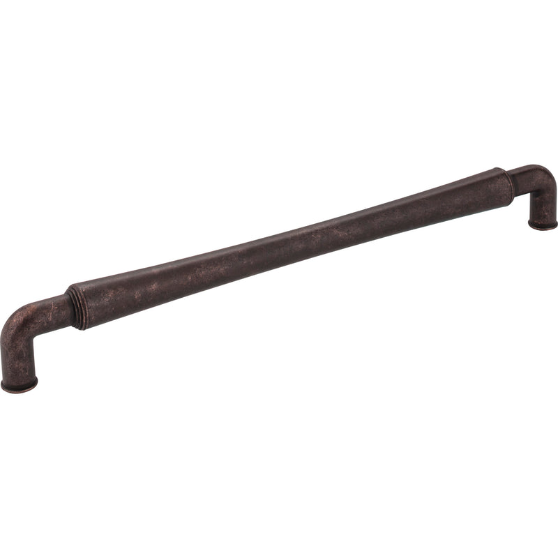 12" Center-to-Center Distressed Oil Rubbed Bronze Barrel Bremen 2 Appliance Handle