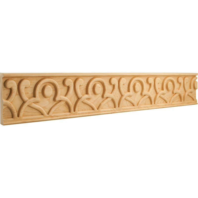 7/8" D x 4" H Alder Geometric Hand Carved Moulding