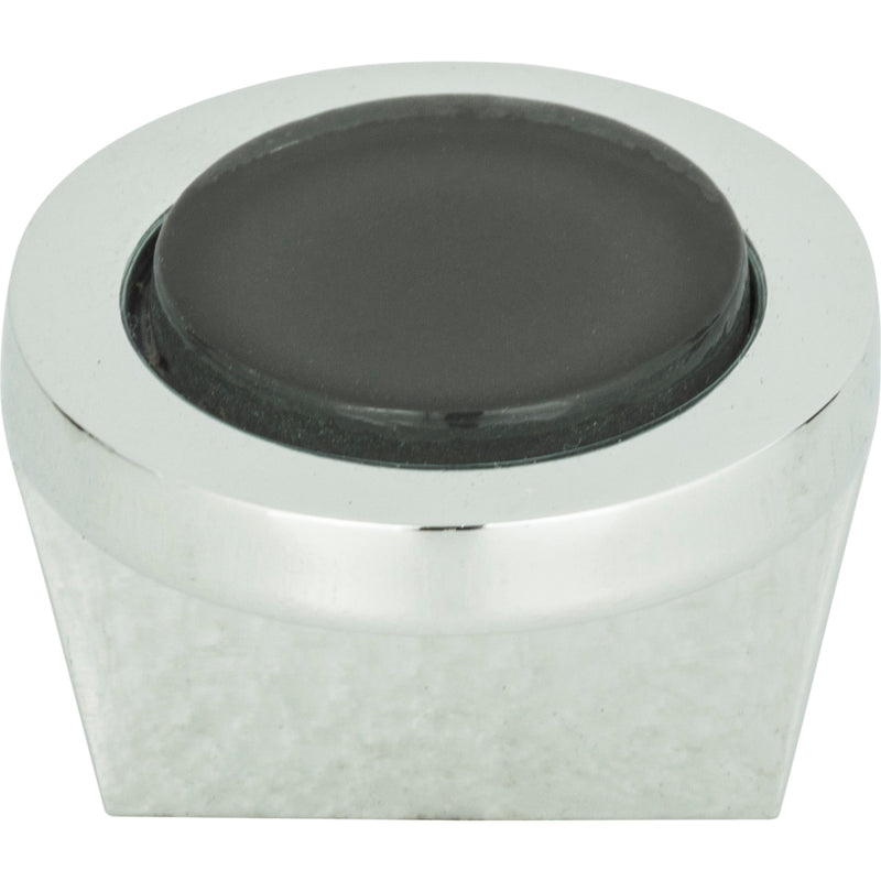 Spa Black Round Knob 1 1/4 Inch Polished Chrome